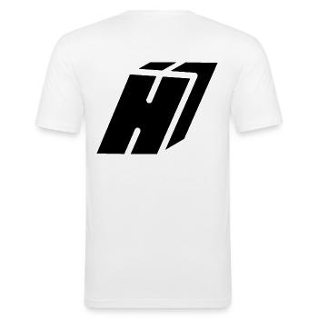 Lettre H du résumé - T-shirt près du corps Homme - blanc - Dos - Nik (191cm)