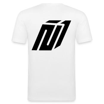 Abstract N letter - Men's Slim Fit T-Shirt - white - Back - Nik (191cm)