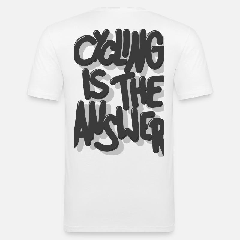 Cycling is the answer grau - Männer Slim Fit T-Shirt - Weiß