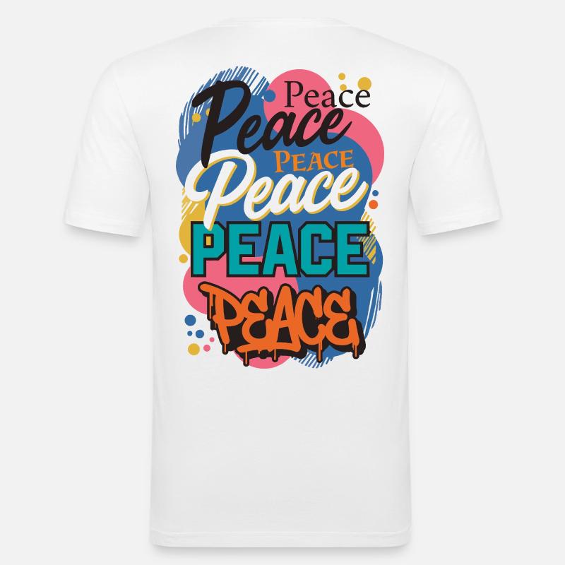 Peace as graffiti - Men's Slim Fit T-Shirt - white