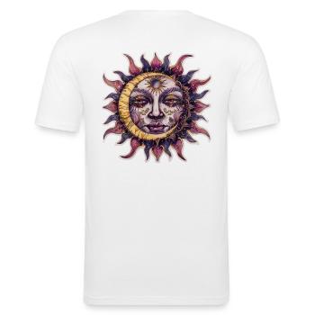 Motif de soleil - T-shirt près du corps Homme - blanc - Dos - Nik (191cm)