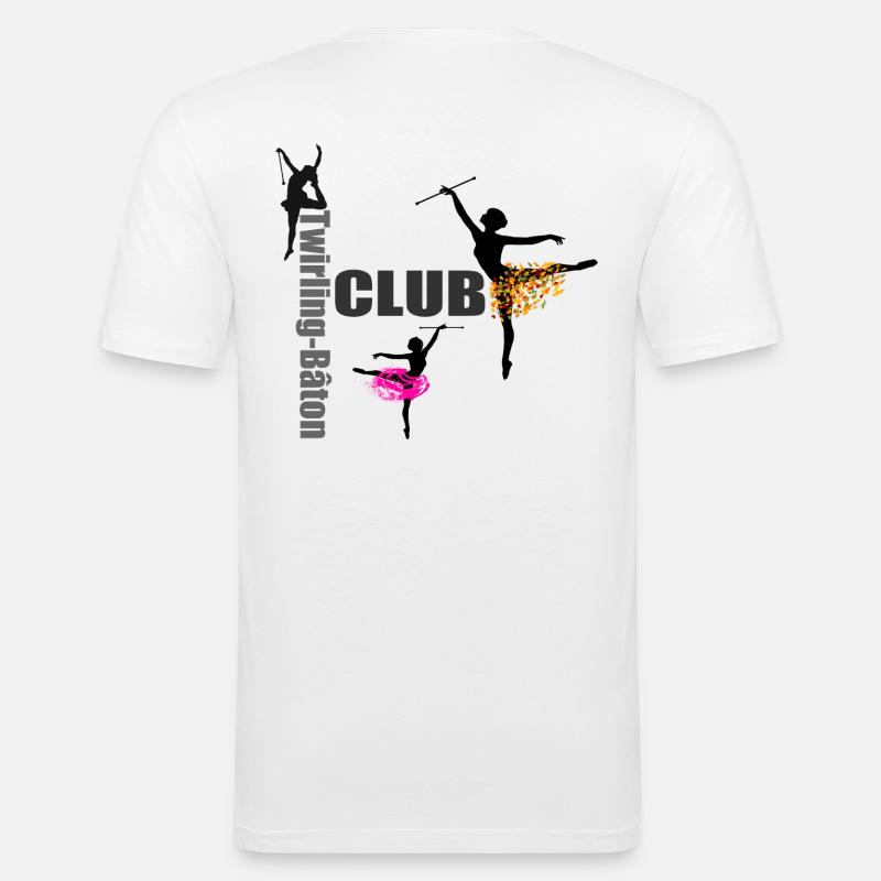 TWIRLING BATON 3 - Männer Slim Fit T-Shirt - Weiß