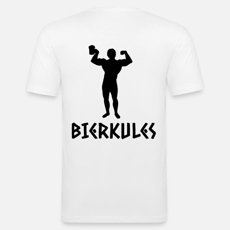 Bierkules - Männer Slim Fit T-Shirt - Weiß