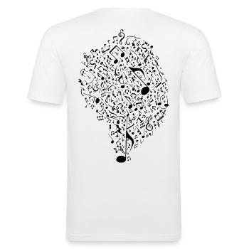Partition - T-shirt près du corps Homme - blanc - Dos - Nik (191cm)