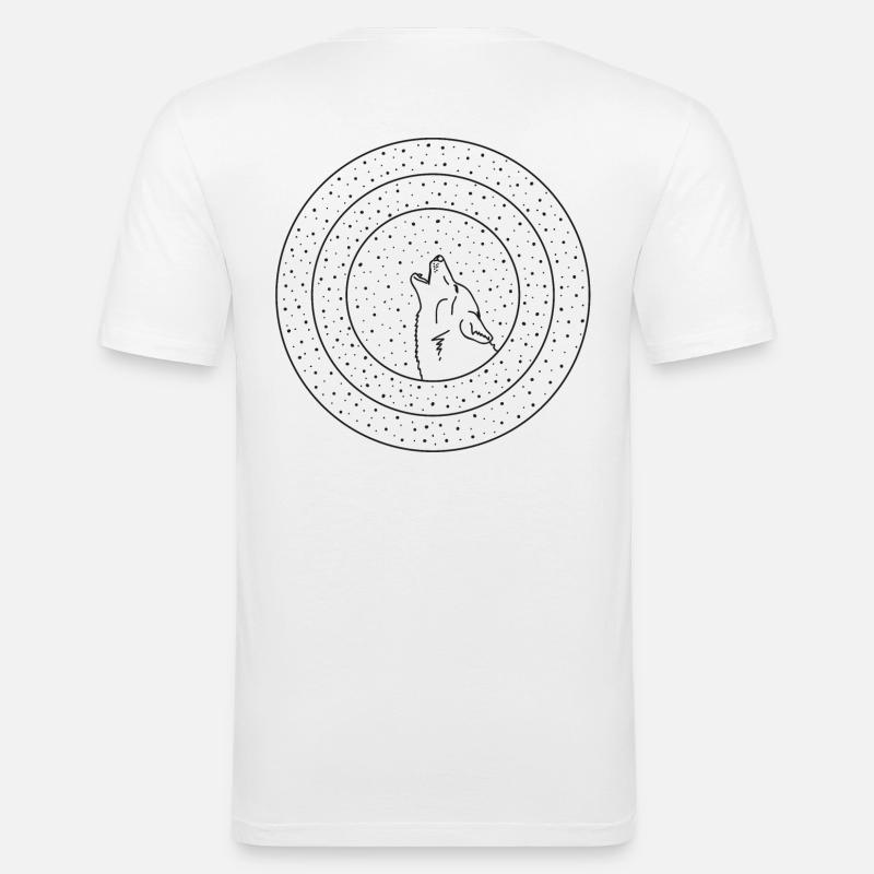 Heulender Wolf - Männer Slim Fit T-Shirt - Weiß