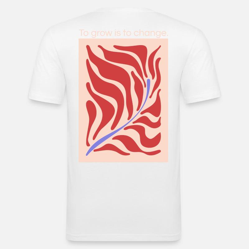 Growth through change – leaf shape pattern - Men's Slim Fit T-Shirt - white