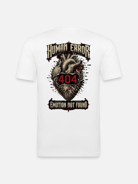 Human Error – Emotion Not Found - Men's Slim Fit T-Shirt - white