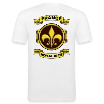 fleur de lys france - T-shirt près du corps Homme - blanc - Dos - Nik (191cm)