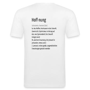 Hoffnung - Definition - Männer Slim Fit T-Shirt - Weiß - Hinten - Nik (191cm)