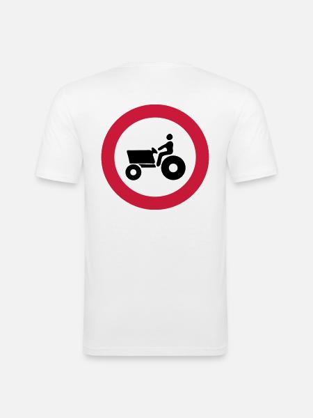 divieto_trattori - T-shirt près du corps Homme - blanc