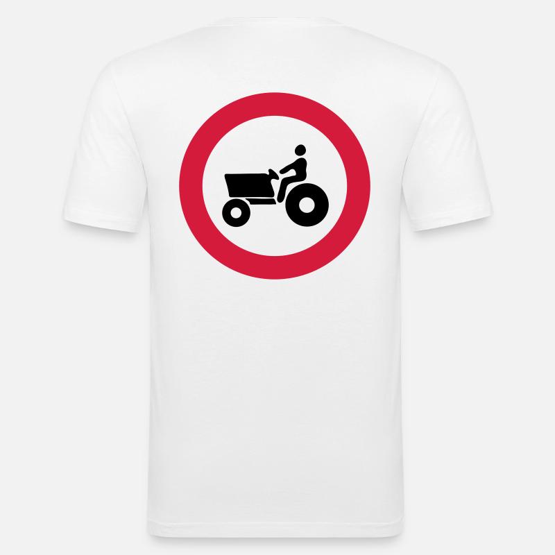 divieto trattori - Männer Slim Fit T-Shirt - Weiß