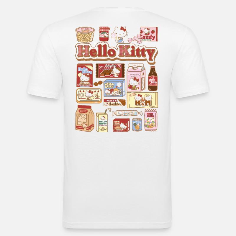 Collage de bocadillos de Hello Kitty - Camiseta ajustada hombre - blanco