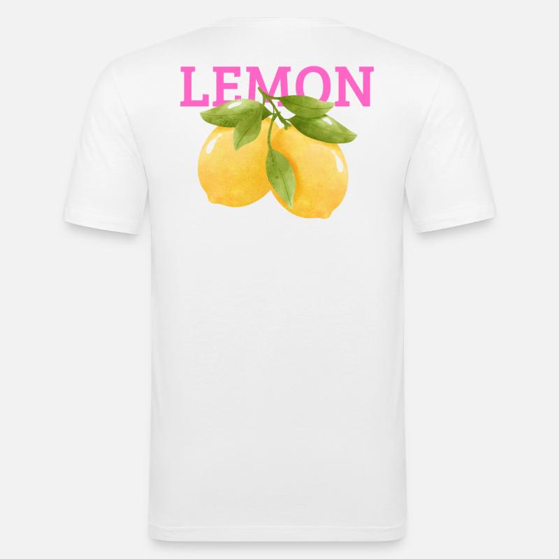 Lemon - Männer Slim Fit T-Shirt - Weiß