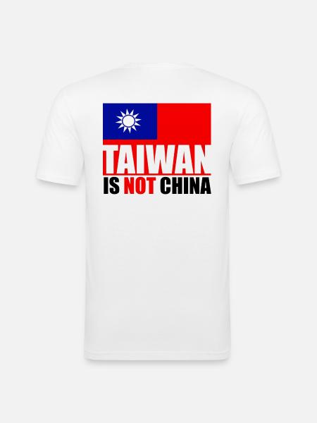 Taiwan is not China ❗❗❗ 台灣不是中國 ❗❗❗ - Men's Slim Fit T-Shirt - white