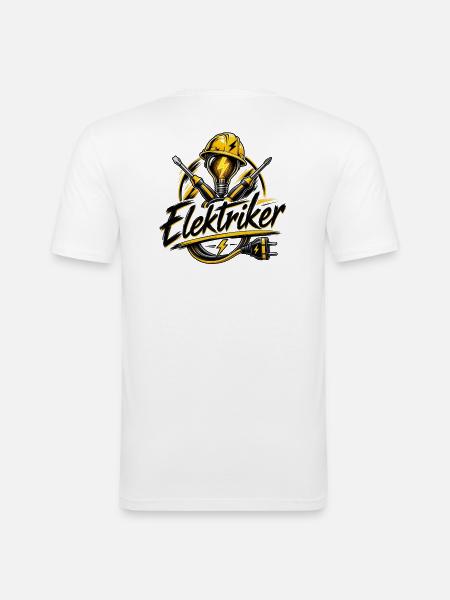 Elektriker Power Icon - Männer Slim Fit T-Shirt - Weiß