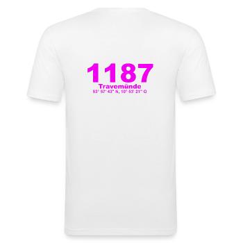 TRV 1187 2 - Männer Slim Fit T-Shirt - Weiß - Hinten - Nik (191cm)