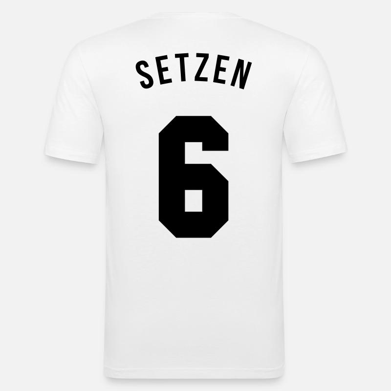 Setzen 6 - Männer Slim Fit T-Shirt - Weiß