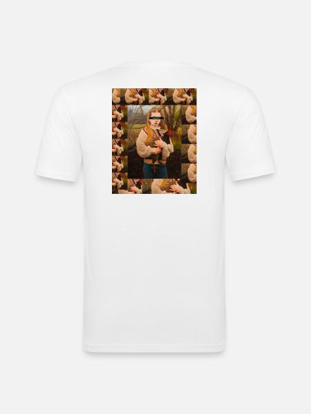 Chicken Love in the Woods - Men's Slim Fit T-Shirt - white