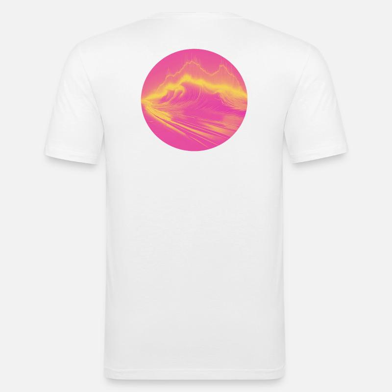 Waveolution - WAVES & WAVS - Männer Slim Fit T-Shirt - Weiß