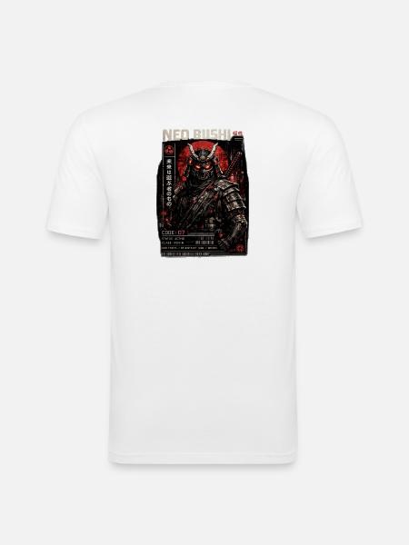 Neo Bushi Armor Noir - Männer Slim Fit T-Shirt - Weiß