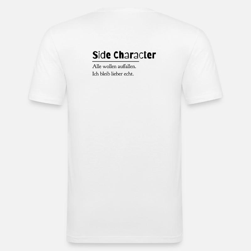 Side Character - Männer Slim Fit T-Shirt - Weiß