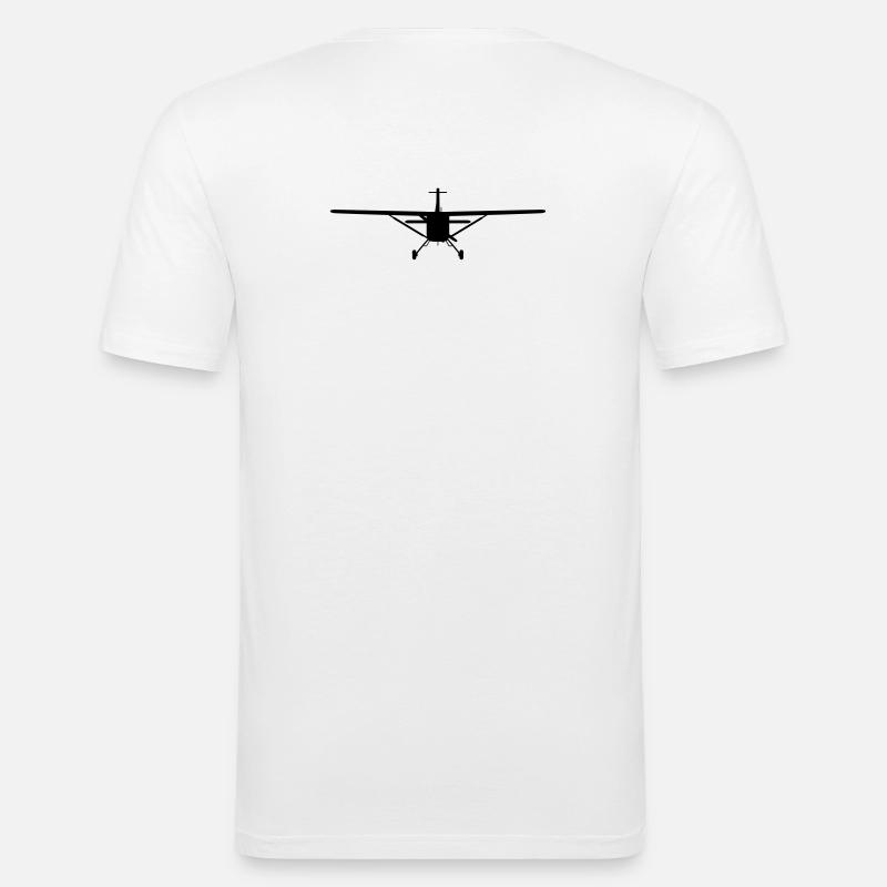 Flugzeug-Silhouette vorn [vec] - Männer Slim Fit T-Shirt - Weiß