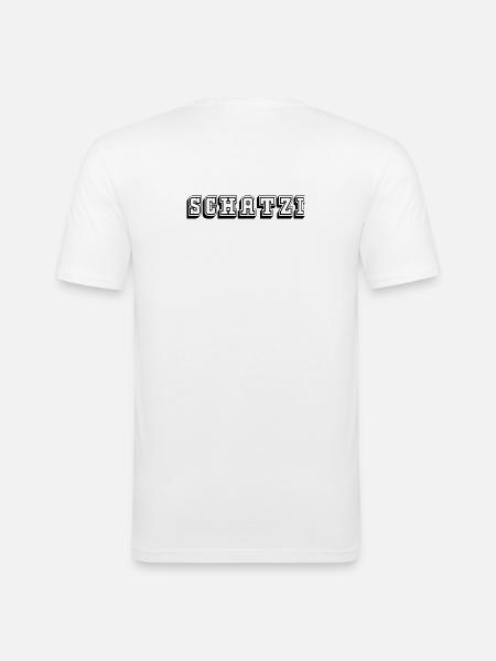 Schatzi Tshirt black - Männer Slim Fit T-Shirt - Weiß