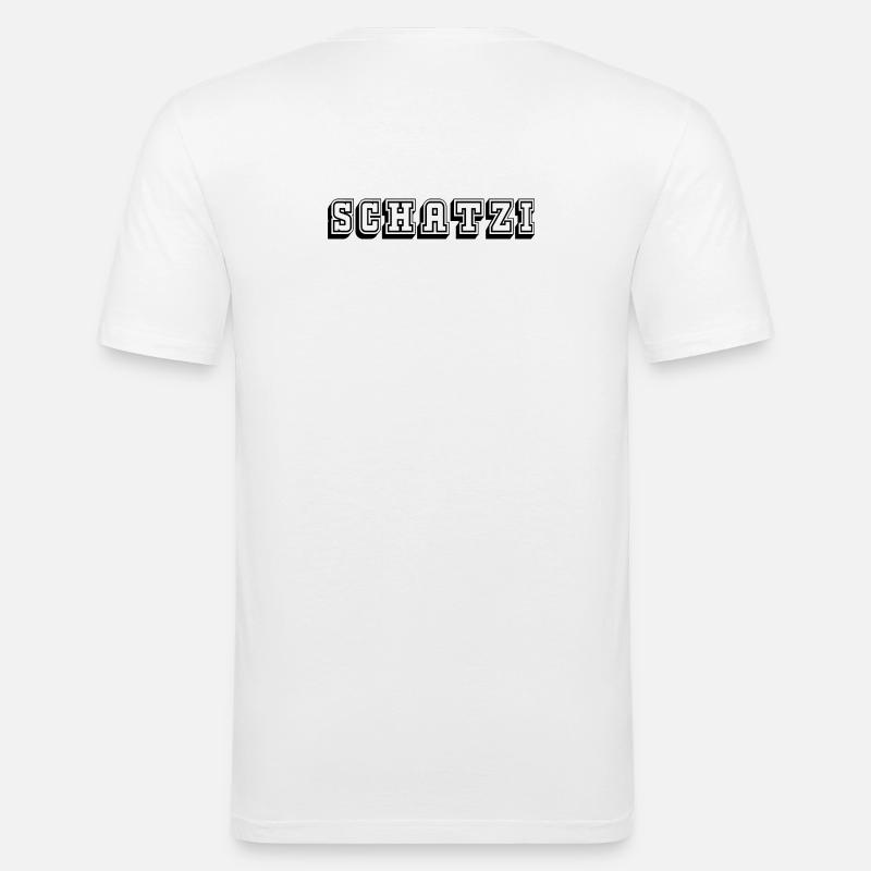Schatzi Tshirt black - Männer Slim Fit T-Shirt - Weiß