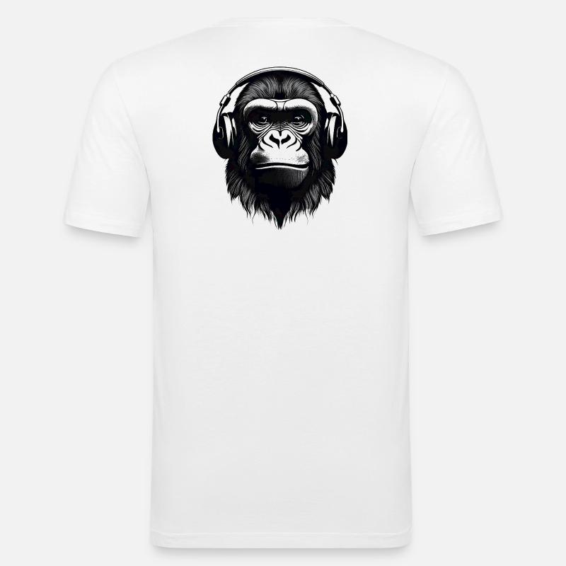 Gorilla, Primat, Affe - Männer Slim Fit T-Shirt - Weiß