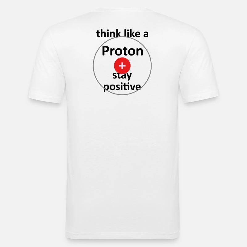 Unispruch "like a proton" Geschenk, Studenten - Männer Slim Fit T-Shirt - Weiß
