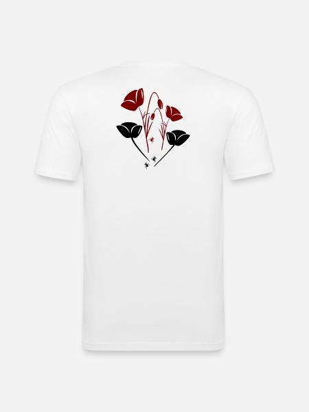 Tulips with ants - Men's Slim Fit T-Shirt - white