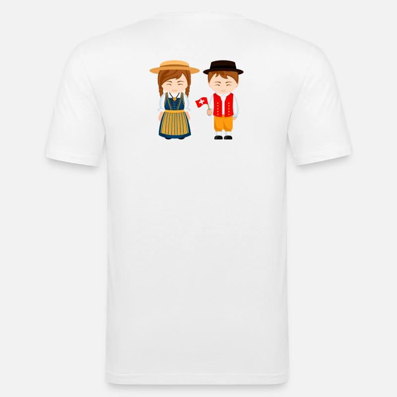 Schweiz, ich bin Schweizer, kleiner Schweizer - Männer Slim Fit T-Shirt - Weiß