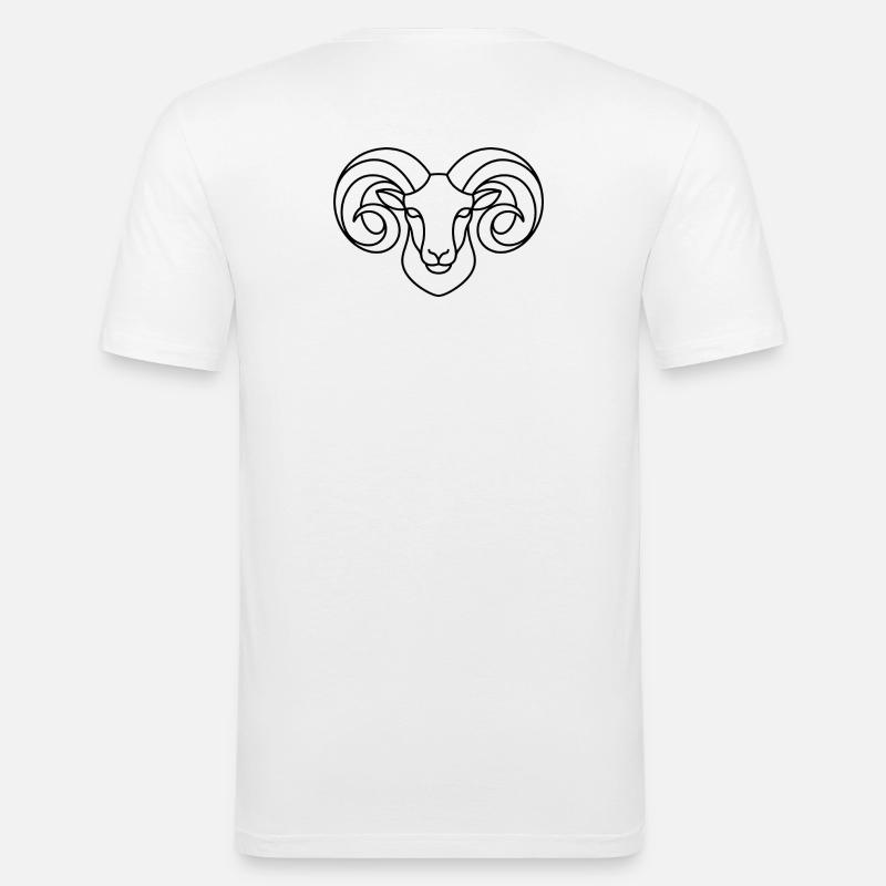 Starker Widderkopf - Männer Slim Fit T-Shirt - Weiß