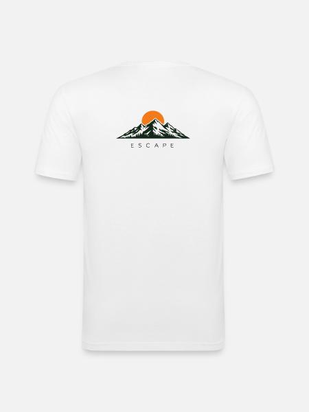 Escape Mountain Retro Nature Shirt - Men's Slim Fit T-Shirt - white