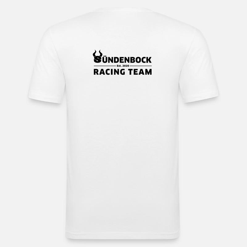 Racing Team Design GREEN - Männer Slim Fit T-Shirt - Weiß