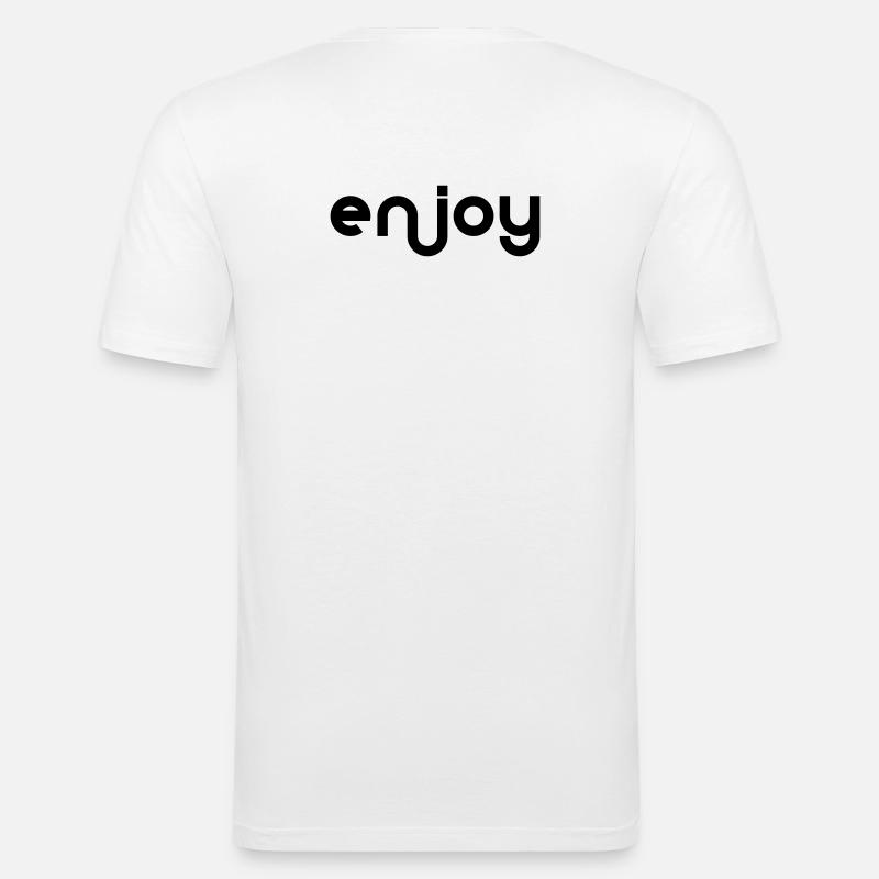 Enjoy - Männer Slim Fit T-Shirt - Weiß