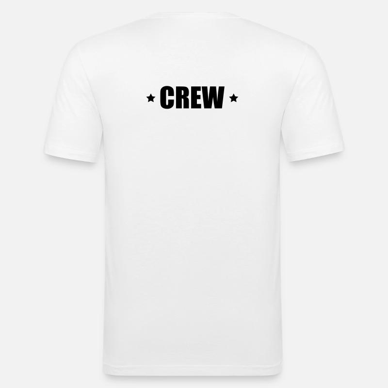 Crew mit Sterne - Männer Slim Fit T-Shirt - Weiß