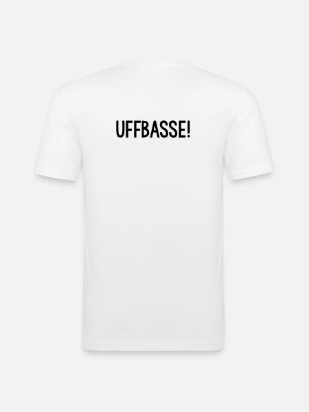 UFFBASSE Dialekt badisch - Männer Slim Fit T-Shirt - Weiß