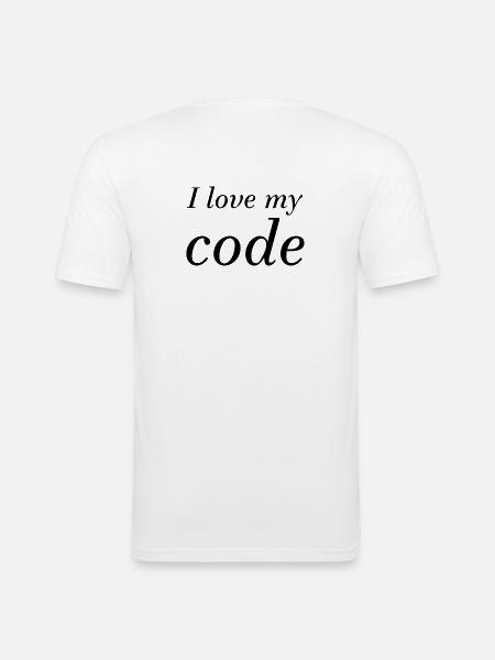 J’adore mon code - T-shirt près du corps Homme - blanc