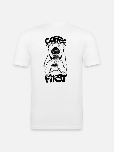 D'ABORD UN CAFE - T-shirt près du corps Homme - blanc