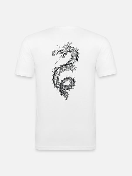 kina kinesisk drage tatovering - Herre Slim Fit T-Shirt - hvid
