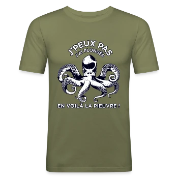 T-shirt près du corps Homme avec motif J'peux pas J'ai Plongée ! | T-Shirt Passion Sous-Marine