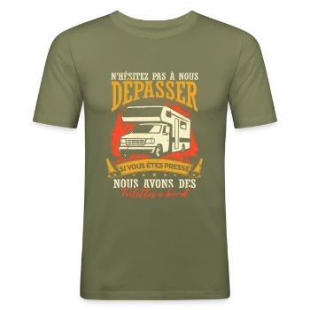 T-shirt près du corps Homme avec motif Drôle de Campeur en Camping-Car: Mes Vacances Parfaites!