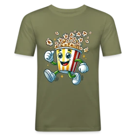 Modèle T-shirt Popcorn Comique : La Star de Vos Soirées Ciné personnalisé sur T-shirt près du corps Homme