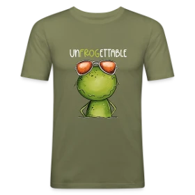 Modèle Grenouille Cool et Inoubliable personnalisé sur T-shirt près du corps Homme