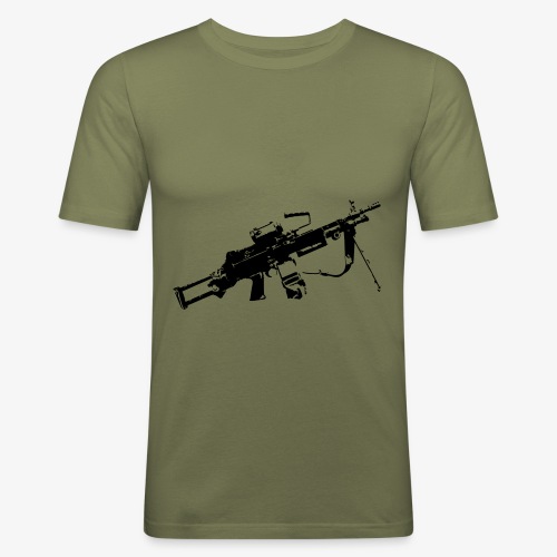 FN Minimi Para machine gun M249 SAW Kulspruta 90 - Slim Fit T-shirt herr