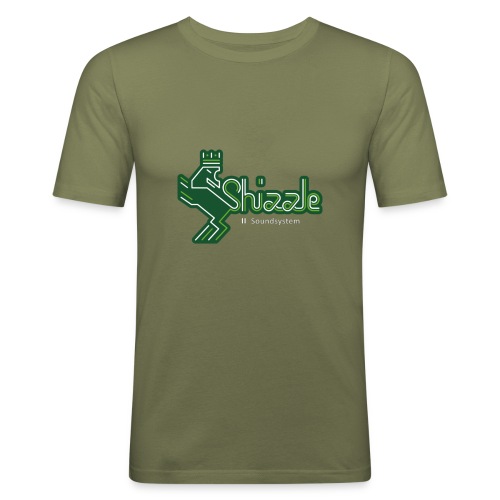 shizzle logo bunt white whitesoundsystem - Männer Slim Fit T-Shirt