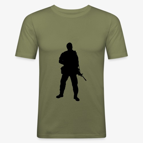 Swedish soldier + SWE Flag - Slim Fit T-shirt herr