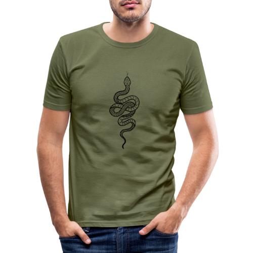 Schlange schwarz - Männer Slim Fit T-Shirt