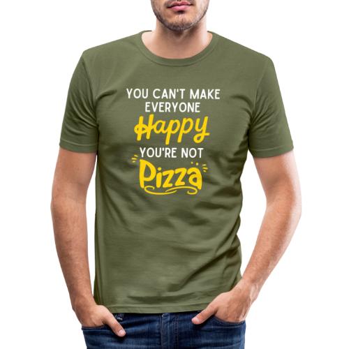 Happy Pizza - Männer Slim Fit T-Shirt